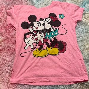 Pink Mickey Mouse, and Minnie mouse,shirt by Disney